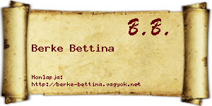 Berke Bettina névjegykártya